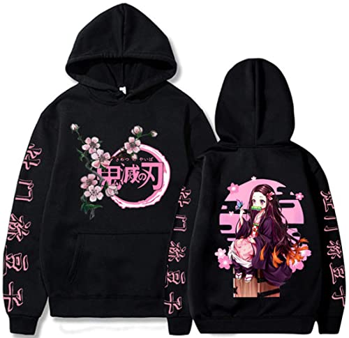 WINKEEY Manga Pullover Frauen Kochou Shinobu Cosplay Kapuzenpullover Nezuko Hoodie Kostüm Langarm Sweatshirt Für Damen, Schwarz03 M von WINKEEY