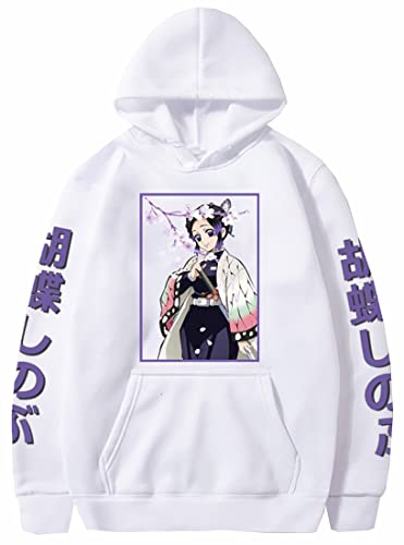 WINKEEY Manga Pullover Frauen Kochou Shinobu Cosplay Kapuzenpullover Nezuko Hoodie Kostüm Langarm Sweatshirt Für Damen, Weiß01 M von WINKEEY