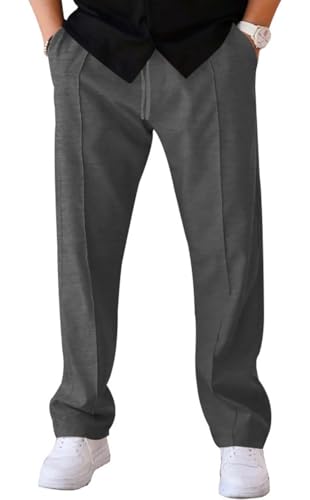 WINKEEY Herren Hosen Stretch Hosen für Männer Sporthose Jogginghose Herren Freizeithose mit Kordelzug,Dunkelgrau XXL von WINKEEY