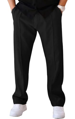 WINKEEY Herren Hosen Stretch Hosen für Männer Sporthose Jogginghose Herren Freizeithose mit Kordelzug,Schwarz XXL von WINKEEY