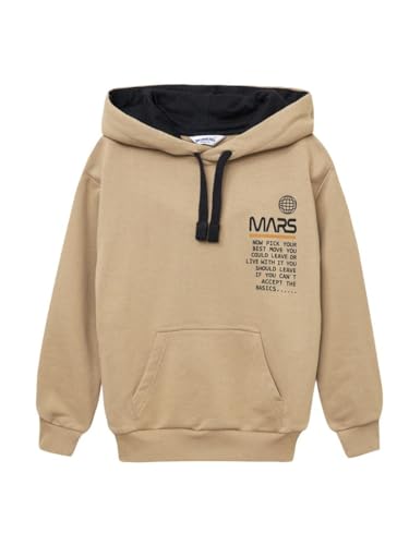 WINKIKI Kids Wear Kinder Teenager Unisex Jungen Madchen Kapuzenpulli Kapuzenpullover Pullover Rundhals Langarm Hoodie aus hochwertiger Baumwolle - Beige - 122 von WINKIKI Kids Wear