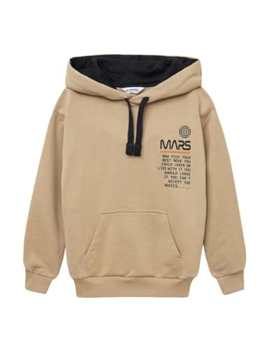 WINKIKI Kids Wear Kinder Teenager Unisex Jungen Madchen Kapuzenpulli Kapuzenpullover Pullover Rundhals Langarm Hoodie aus hochwertiger Baumwolle - Beige - 140 von WINKIKI Kids Wear