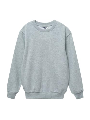 WINKIKI Kids Wear Kinder Teenager Unisex Jungen Madchen Pullover mit Rumdhals Ausschnitt, Langarm, aus hochwertiger Baumwolle - Hellgrau - 152 von WINKIKI Kids Wear