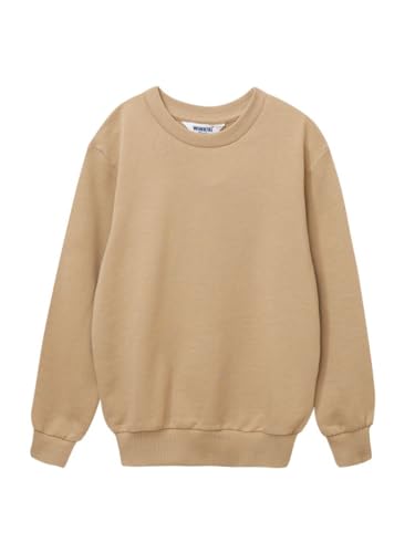 WINKIKI Kids Wear Kinder Teenager Unisex Jungen Madchen Pullover mit Rundhals Ausschnitt, Langarm, aus hochwertiger Baumwolle - Beige - 128 von WINKIKI Kids Wear