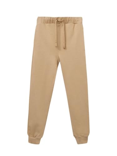 WINKIKI Kids Wear Unisex Kinder Jungen Mädchen Hose Sweatpants Trainingshose mit Kordelzug und Seitentaschen aus 100% Baumwolle - Hell beige - 140 von WINKIKI Kids Wear