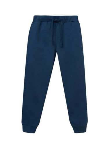 WINKIKI Kids Wear Unisex Kinder Jungen Mädchen Hose Sweatpants Trainingshose mit Kordelzug und Seitentaschen aus 100% Baumwolle - Navy - 140 von WINKIKI Kids Wear