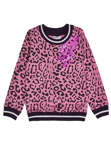 Winkiki Kinder Teenager Mädchen Pullover Leopardenmuster Longsleeve Langarm - Rosa - 140 von WINKIKI Kids Wear