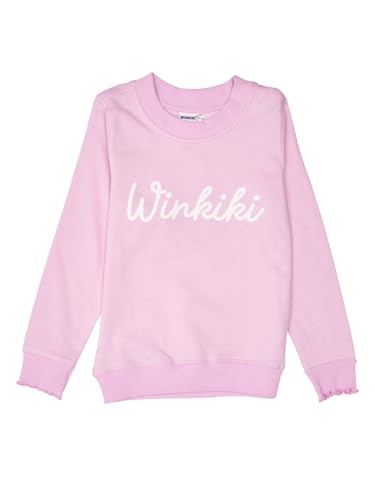 Winkiki Kinder Teenager Mädchen Pullover Longsleeve Langarm aus hochwertiger Baumwolle - Pink - 134 von WINKIKI Kids Wear