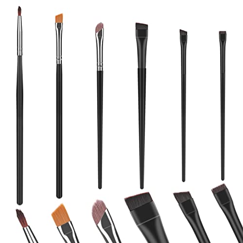 Eyeliner & Brauen Pinsel Set - Abgeschrägt & Gewinkelt für Lidschatten & Brauen - Kosmetik Pinsel Set (6 Stück) von WINKIO