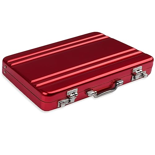 WINKIO Geldkoffer als Geldgeschenk, Geldgeschenke Verpackung,Aluminium mit Schnappverschluss Scheck Geschenk für Gutscheine Hochzeitsgeschenke(Rot) von WINKIO