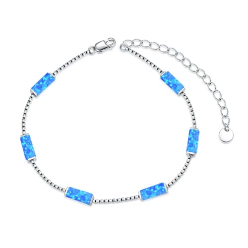 WINNICACA Blau Opal Armband Silber 925 Damen Schmuck Weihnachten Jahrestag Geburtstag Geschenke für Ehefrau, Mutter, Schwester und Tochter von WINNICACA