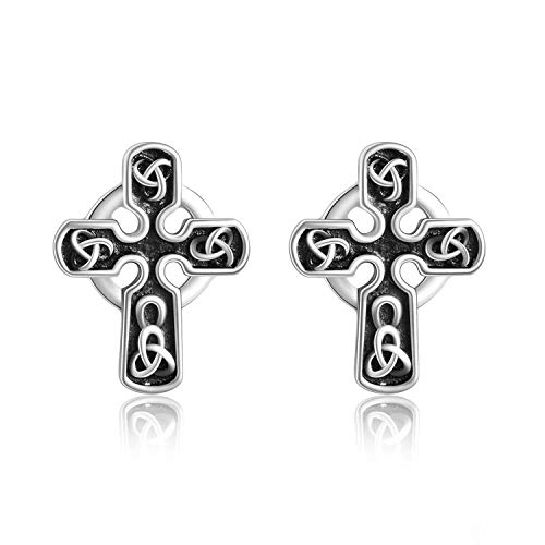 WINNICACA Kreuz keltisch Ohrringe Sterling Silber Kreuz Ohrstecker Schmuck für Frauen Mädchen Geschenke von WINNICACA