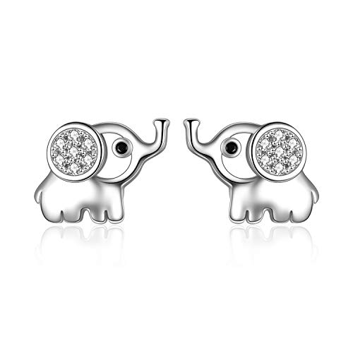 WINNICACA S925 Sterling Silber Elefant Ohrstecker Niedliche Tier Elefant Ohrringe Schmuck Geschenke für Tochter Teenager Frauen Geburtstag von WINNICACA