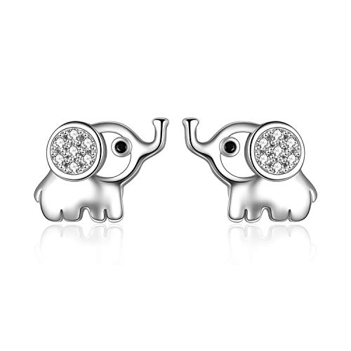 WINNICACA S925 Sterling Silber Elefant Ohrstecker Niedliche Tier Elefant Ohrringe Schmuck Geschenke für Tochter Teenager Frauen Geburtstag von WINNICACA