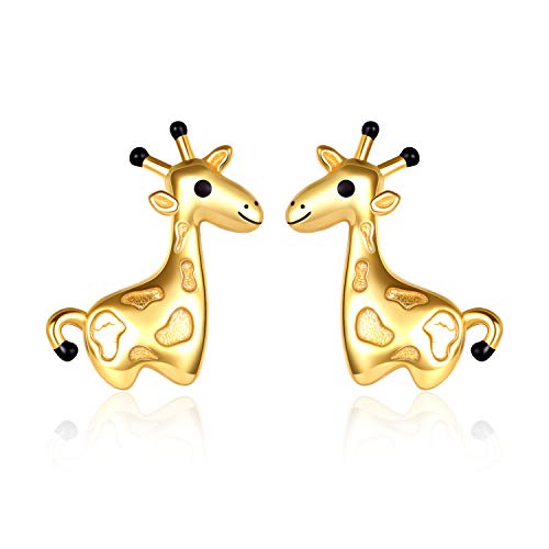 WINNICACA S925 Sterling Silber Giraffe Ohrringe Ohrstecker - Hypoallergene Süße Tier Giraffe Schmuck Geschenke für Tochter Frauen von WINNICACA