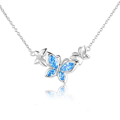WINNICACA Schmetterling Blau Kristall Halskette Sterling Silber März Geburtsstein Schmuck für Frauen Teenager Muttertag Geschenk WINNICACA Schmetterling Blau Kristall Halskette Sterling Silber März Geburtsstein Schmuck für Frauen Teenager Muttertag Geschenk von WINNICACA
