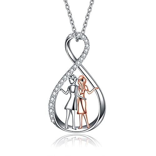 WINNICACA Schwestern Halskette Geschenk Sterling Silber immer Meine Schwester Für immer Mein Freund Anhänger Freundschaft Halskette Infinity Schmuck Für Freund Frauen von WINNICACA