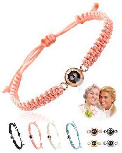 WINSD Personalisiertes Armband Muttertagsgeschenk Armband mit Bild Personalisierte Geschenke Partner Armbänder Fotogeschenke Personalisiert Mama Geschenk geburtstag (Rosa) von WINSD