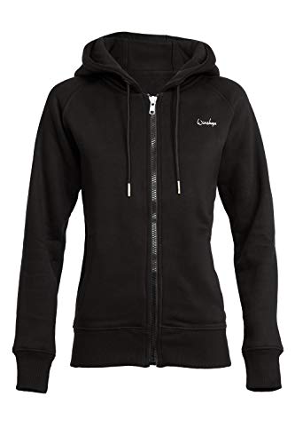 Winshape Damen Kuschelige Hoodie-Jacke J005 Kapuzenpullover, Schwarz, J005-SCHWARZ-XS von WINSHAPE