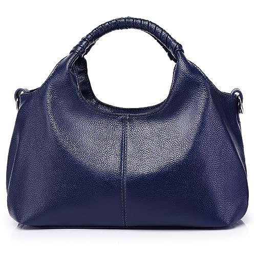 WIOLETA Handtasche blau damen handtasche blau leder handtasche damen mittelgroß umhängetasche damen mittelgroß handtasche damen groß business taschen damen umhängetasche damen blau von WIOLETA