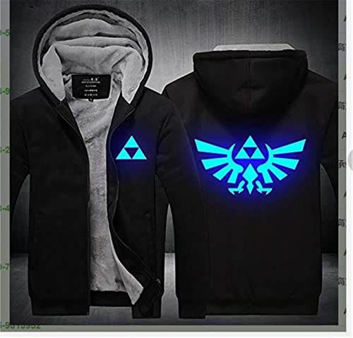 Herren Kapuzenjacken Zelda Legend Game Prints Sweatshirt Warmes Fleece Hoodies Flauschiges Futter Reißverschluss Up Pullover Mäntel Dicker Kapuzenpullover für Jugend Mann,B-Aldult M von WIOSEN