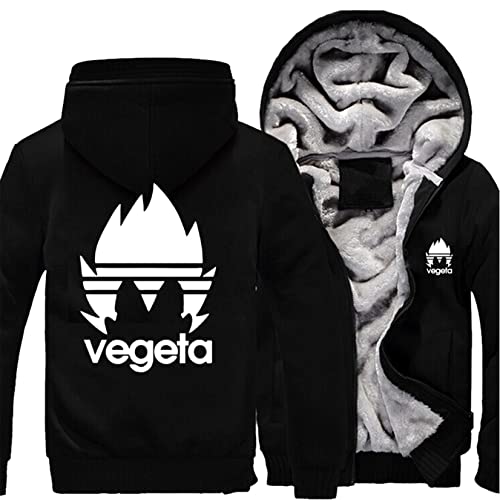 WIOSEN Herren Fleece Jacken Vegeta Prints Kapuzenmäntel Warm Flauschiges Futter Sweatshirt Tops Langarm Reißverschluss Pullover Freizeit Oberbekleidung,C-Aldult 2XL von WIOSEN