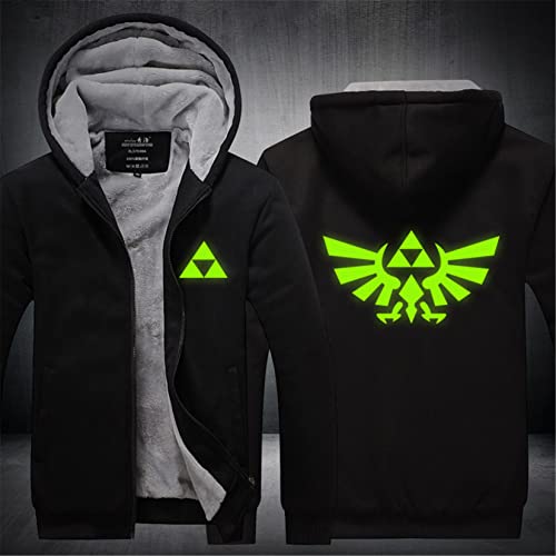 WIOSEN Herren Reißverschlussjacken Zelda Legend Spiel Hoodies Wolle Fleece Kapuzenmäntel Langarm Winddichter Pullover Casual Tops Erwachsene Outdoor Sportswear,B-Aldult L von WIOSEN