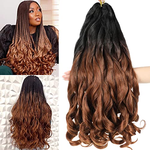 WIPPORYA French Curly Flechthaar, 61 cm, 6 Packungen, schwarze Wellen, federnd, Häkelhaar, vorgedehnt, 100 g/Packung, Yaki-lockiges Haar für schwarze Frauen (b29) von WIPPORYA