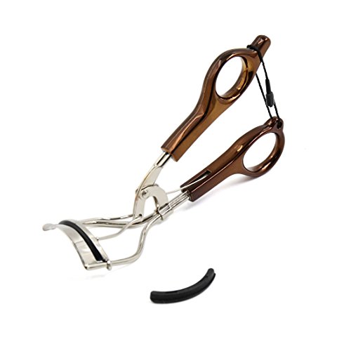 2 Stück Dunkelbraunes Wimpernzangen-Clip-Schönheits-Make-up-Werkzeug mit 2 Ersatzpolstern for Frauen Wimpernzange von WIPPWER