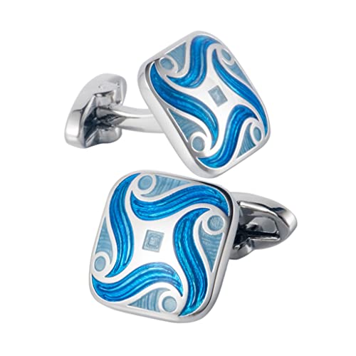 WIPPWER Art Starry Sky Cufflinks Square Enamel Sleeve Nails Men's Cuff Fasteners von WIPPWER
