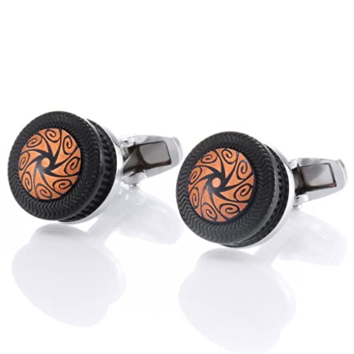WIPPWER Circular Pattern French Shirt Cufflinks Men's Cuff Studs Cuff Buttons von WIPPWER