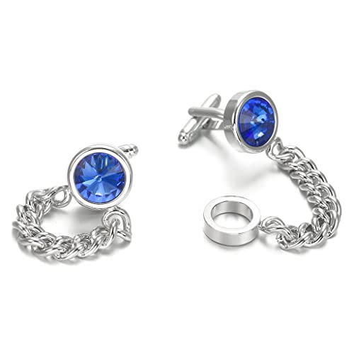 WIPPWER Cufflinks Top Party Wedding Gift Shirt Round Button Crystal Cufflinks von WIPPWER