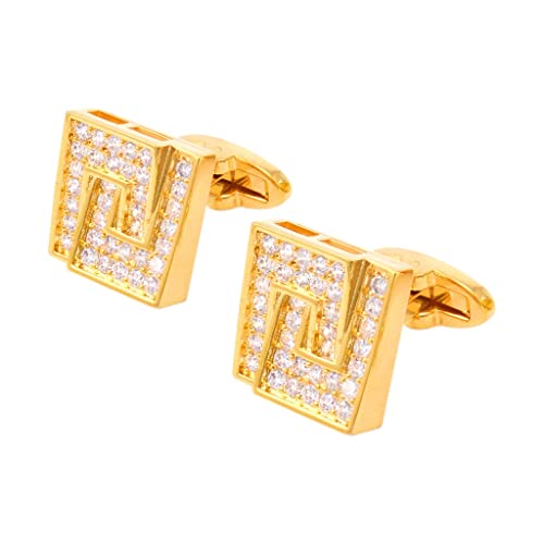 WIPPWER Cufflinks for Mens Shirt Gold Color Base Cuff Links Wedding Party Cufflink von WIPPWER