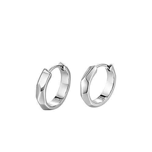 Damen-Accessoires, glatter Ohrring, weiblich, 925er Silber, Ring, Ohrschmuck (Color : D, Size : 16mm) von WIPPWER