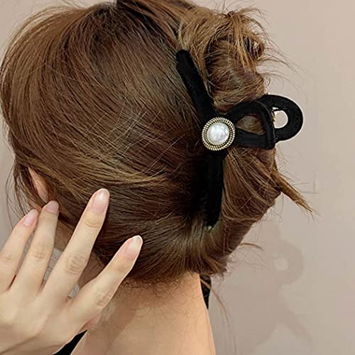 Haar 2 Stück Perlen-Haarklammern, schwarze Haarklammern, Haarklammern, französisches Design, Haar-Accessoires for Frauen und Mädchen von WIPPWER