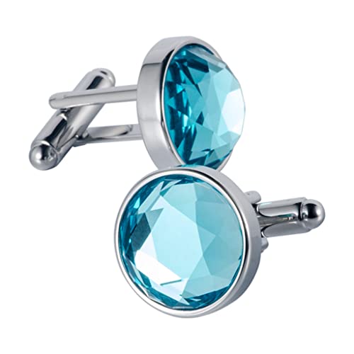 WIPPWER Imitation Crystal Sleeve Nails Round Cufflinks Men's French Shirt Cuff Fasteners von WIPPWER