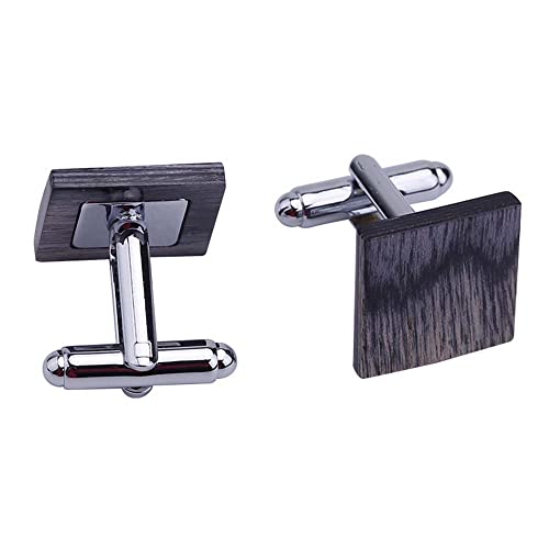 WIPPWER Jewelry Cufflinks Blue Striped Wood Men's Classic Tie Clip Cufflinks Set von WIPPWER