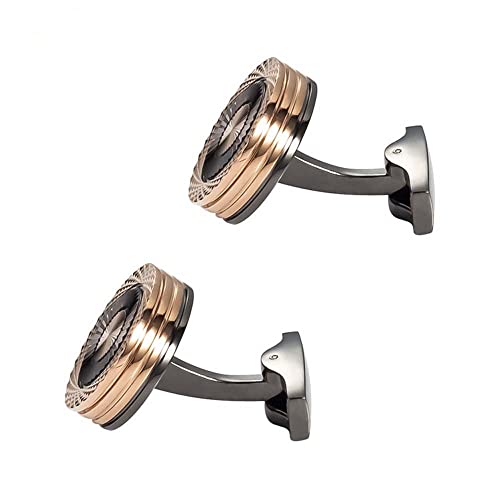 WIPPWER Jewelry Cufflinks High Grade Round Double Layer Electroplated Metal Cufflinks Wholesale Men's Gold Plated French Cufflinks von WIPPWER