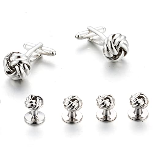 WIPPWER Jewelry Cufflinks Men's Cufflinks 6-Piece Dress Cufflinks French Shirt Cufflinks Hollow Twist Buttons Simple Casual Cuff Nails von WIPPWER