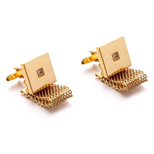 WIPPWER Jewelry Cufflinks Men's Cufflinks Cufflinks for Shirts Fashion Chain Cufflinks Exquisite Champagne Crystal Cuffs von WIPPWER