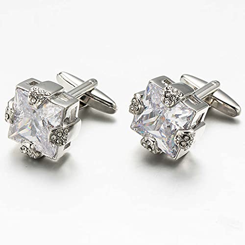 WIPPWER Jewelry Cufflinks Men's Cufflinks Zircon Cufflinks Formal Cuff Buttons French Shirt Cuff Studs Cufflinks for All Kinds of Shirts von WIPPWER