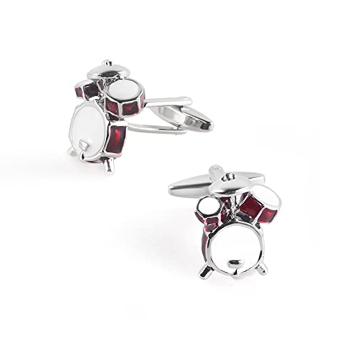 WIPPWER Jewelry Cufflinks Men's Shirt Cufflinks Frame Drum Red Dot Paint Metal Enamel Cufflinks Men's French Cufflinks von WIPPWER