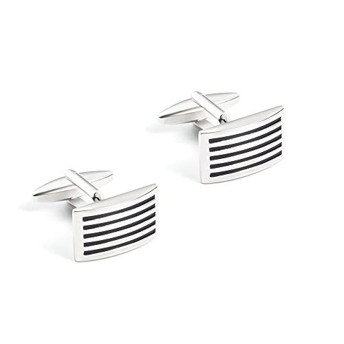 WIPPWER Jewelry Cufflinks Men's Shirt Cufflinks High Grade Rectangular Stripe Oil Dripping Enamel Metal Cufflinks for Men French Cufflinks von WIPPWER