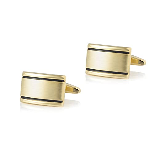 WIPPWER Jewelry Cufflinks Men's Shirt Cufflinks Smooth Brushed in Color Metal Cufflinks Simple French Shirt Cuffs Button von WIPPWER