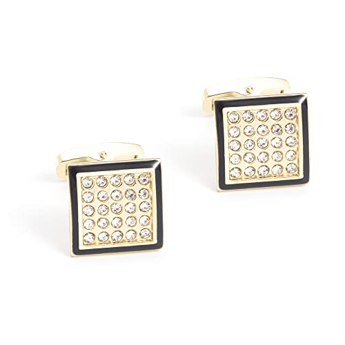 WIPPWER Jewelry Cufflinks Men's Shirt Cufflinks Square Diamond Inlaid Cufflinks Versatile Men's French Cufflinks von WIPPWER