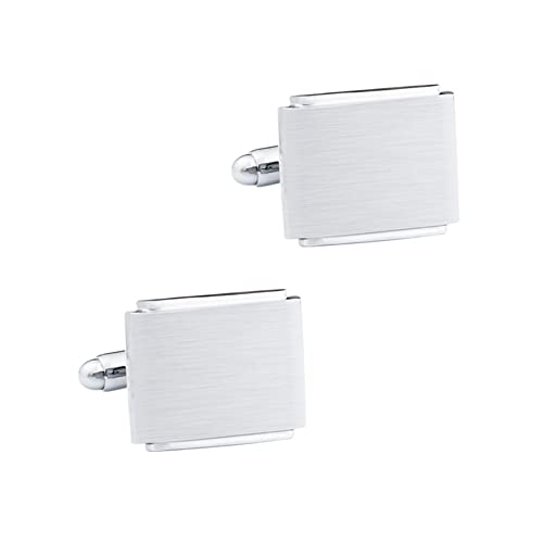 WIPPWER Jewelry Cufflinks Men's Shirt Cufflinks Square Smooth Brushed Metal Cufflinks Simple Business French Formal Shirt Cufflinks von WIPPWER