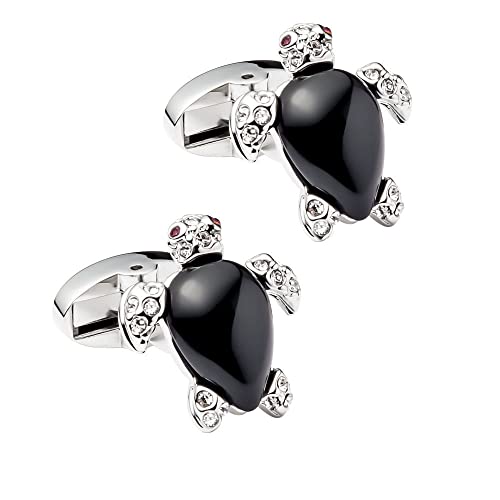 WIPPWER Jewelry Cufflinks Turtle Shaped Crystal Rhinestone Men's Angled Cufflinks High-end Enamel French Shirt Cuffs Button Cuff Nails von WIPPWER