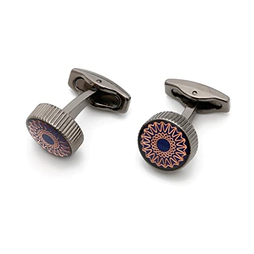 WIPPWER Men's Cufflink Pattern Personalized Round Formal Shirt Cufflinks Wedding Gift Button Jewelry von WIPPWER