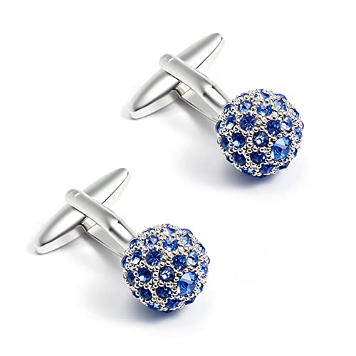 WIPPWER Men's Shirt Cufflinks Blue Spherical Crystal Rhinestone Men's Cuff Nails Business French Shirt Cuff Buttons Cufflinks WIPPWER Men's Shirt Cufflinks Blue Spherical Crystal Rhinestone Men's Cuff Nails Business French Shirt Cuff Buttons Cufflinks von WIPPWER