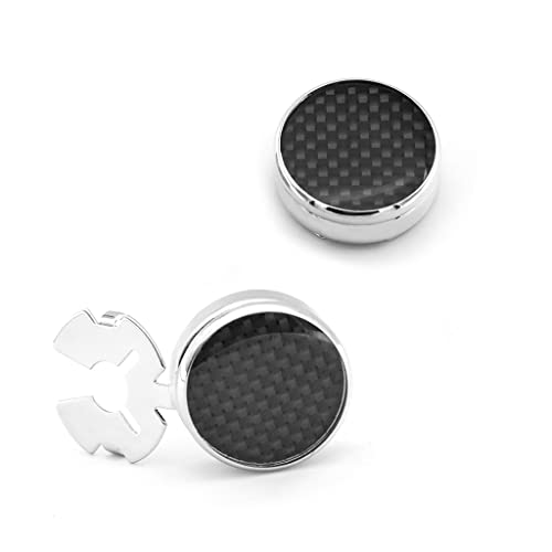 WIPPWER Men's Shirt Cufflinks Decorative Material Design Button Cover Cufflinks(Black) von WIPPWER